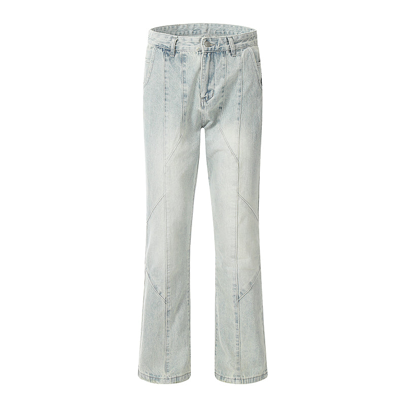 Spliced Light Blue Denim Jeans Light Blue PinkLimes Trending Streetwear