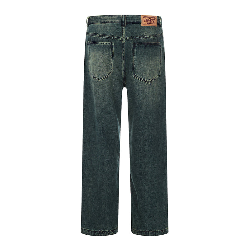 Deep Grey Straight-Leg Denim Jeans PinkLimes Trending Streetwear