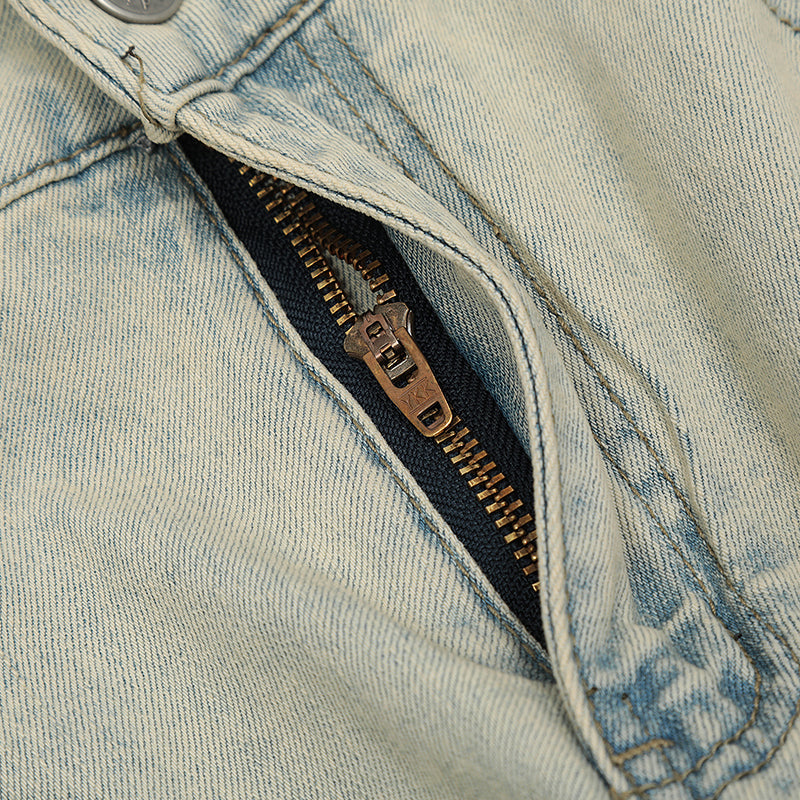 Light Washed Ripped Denim Jeans PinkLimes Trending Streetwear