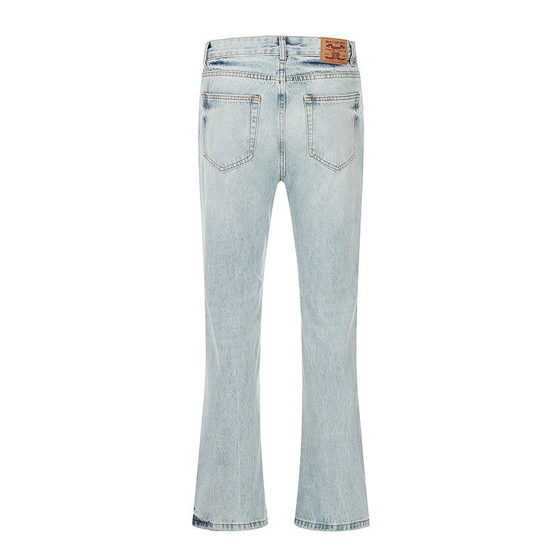 Flared Blue Denim Jeans PinkLimes Trending Streetwear