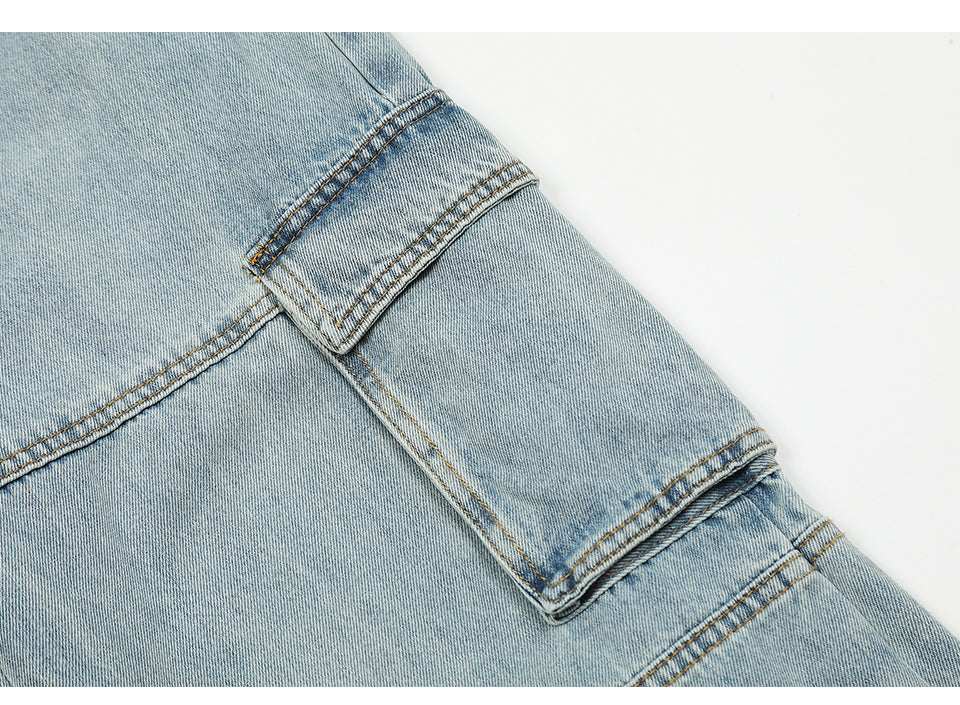 Blue Cargo Jeans PinkLimes Trending Streetwear