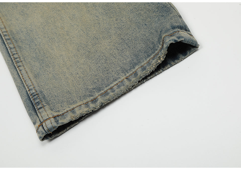 Flared Ripped Jeans - Streetwear Denim Trousers PinkLimes Trending Streetwear