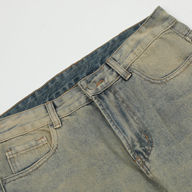 Flared Ripped Jeans - Streetwear Denim Trousers PinkLimes Trending Streetwear