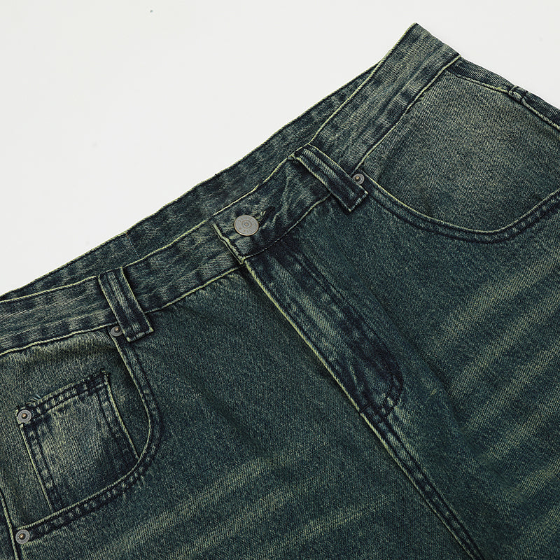 Deep Grey Straight-Leg Denim Jeans PinkLimes Trending Streetwear
