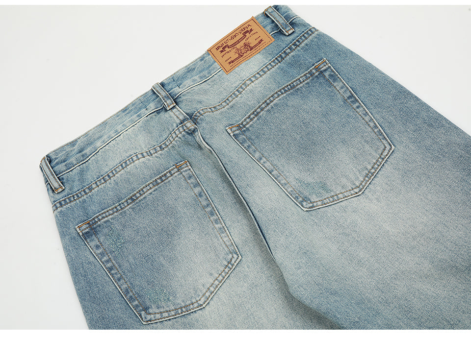 Straight-Leg Ripped Streetwear Jeans PinkLimes Trending Streetwear