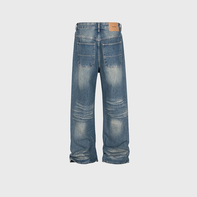 Textured D-Button Old Wash Jeans PinkLimes Trending Streetwear