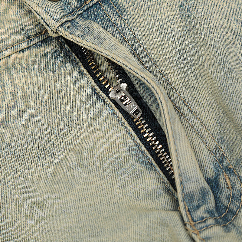 Khaki Washed Jeans PinkLimes Trending Streetwear