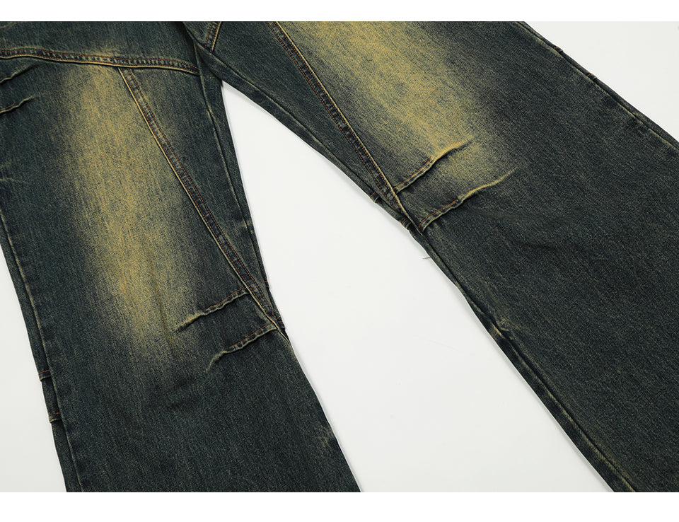 Patchwork Pocket Distressed Denim Jeans PinkLimes Trending Streetwear