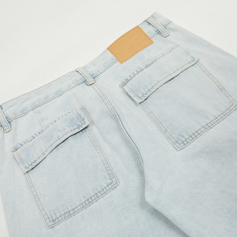 Baggy Light Blue Distressed Denim Jeans PinkLimes Trending Streetwear