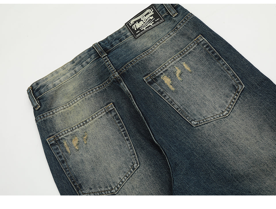 Flared Faded Blue Jeans PinkLimes Trending Streetwear