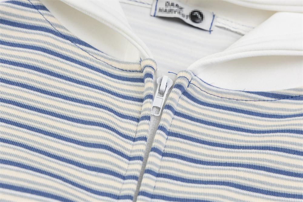 Striped Zip-Up Hoodie Shirts & Tops PinkLimes Trending Streetwear