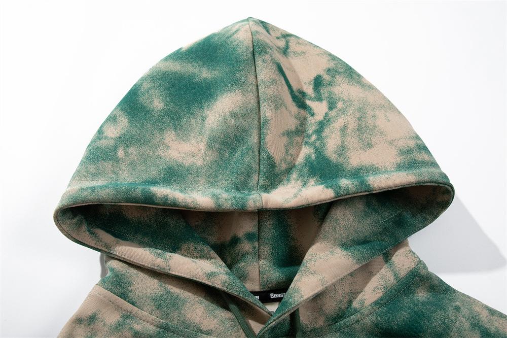 Tie-dyed Camouflage Hoodie Shirts & Tops PinkLimes Trending Streetwear