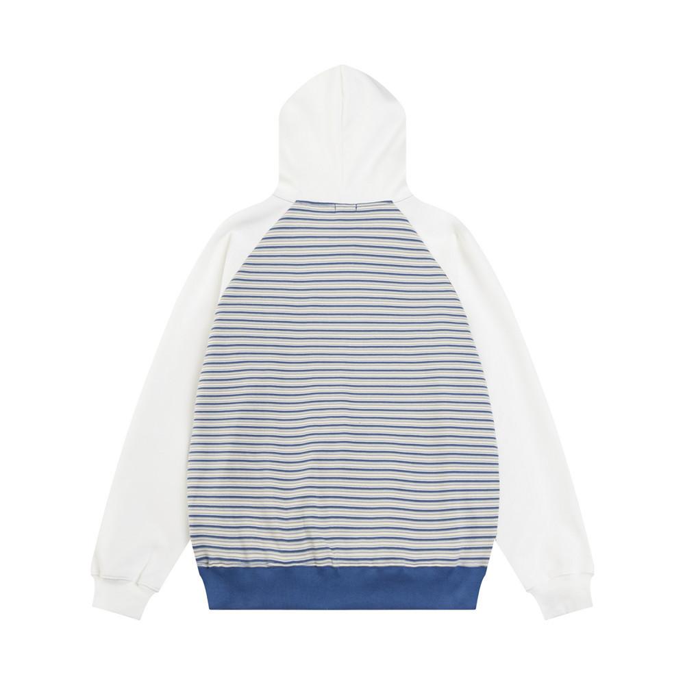 Striped Zip-Up Hoodie Shirts & Tops PinkLimes Trending Streetwear