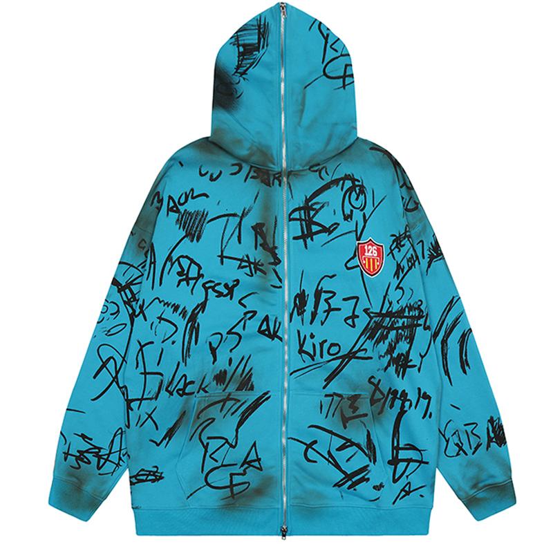 126 Zip-Up Hoodie Shirts & Tops PinkLimes Trending Streetwear