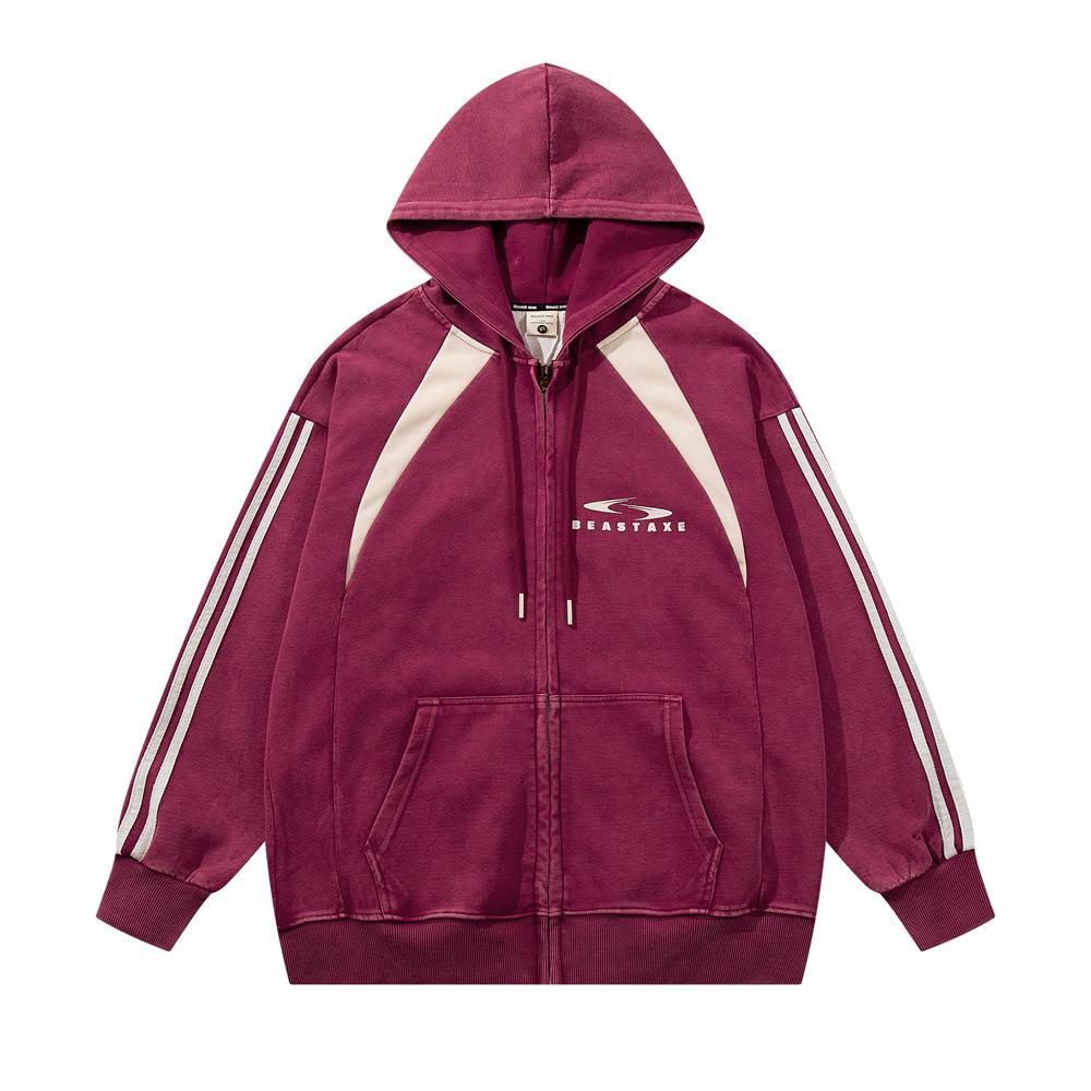 Bestaxe Zip-Up Hoodie Red Shirts & Tops PinkLimes Trending Streetwear
