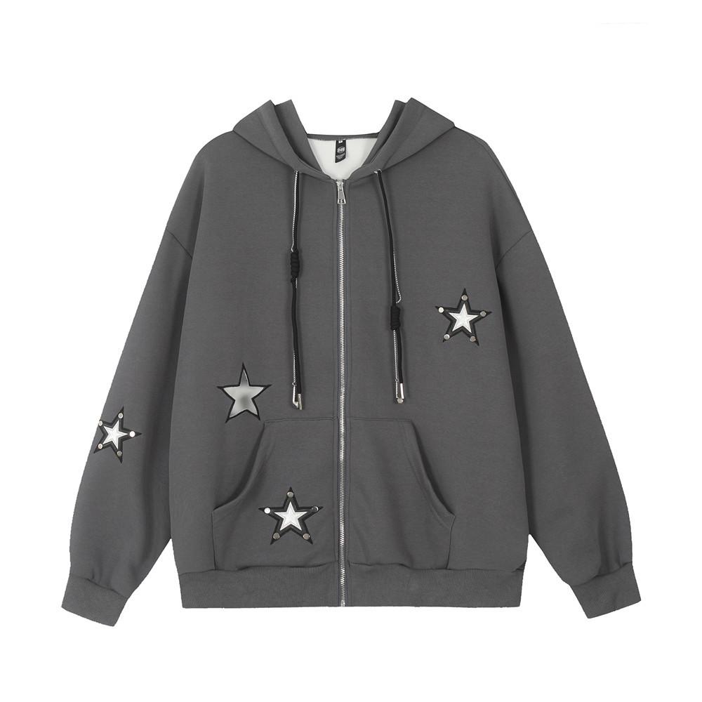 Stars Hoodie Grey PinkLimes Trending Streetwear