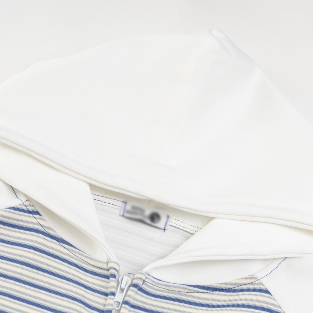 Striped Zip-Up Hoodie Shirts & Tops PinkLimes Trending Streetwear