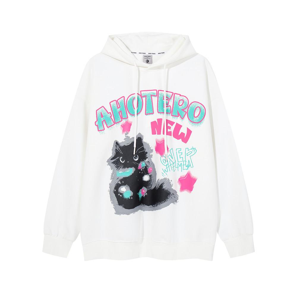 Ahotero Hoodie White Shirts & Tops PinkLimes Trending Streetwear
