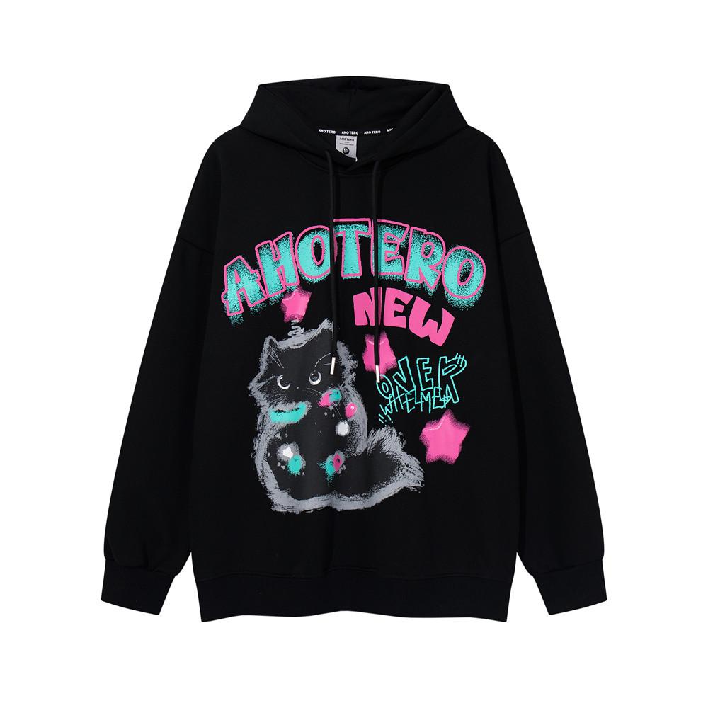 Ahotero Hoodie Black Shirts & Tops PinkLimes Trending Streetwear