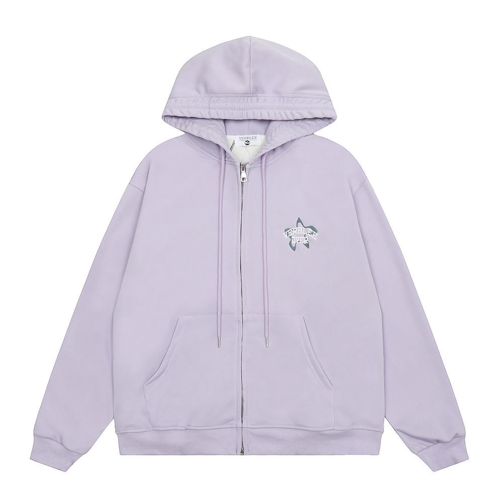 Verblee Over Zip-Up Hoodie Purple Shirts & Tops PinkLimes Trending Streetwear