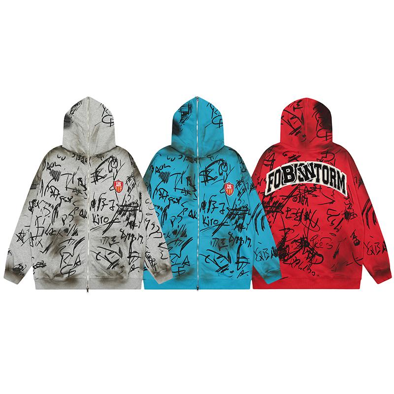 126 Zip-Up Hoodie Shirts & Tops PinkLimes Trending Streetwear