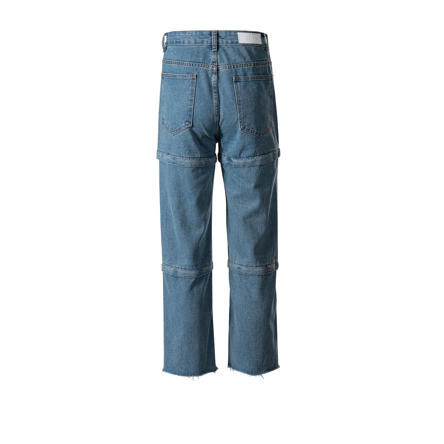 Three-Segment Detachable Zipper Jeans PinkLimes Trending Streetwear