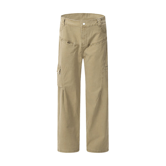 Basic Denim Cargo Pants Khaki PinkLimes Trending Streetwear