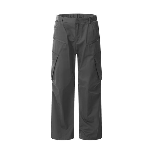 Straight-Leg Basic Cargo Pants Gray PinkLimes Trending Streetwear