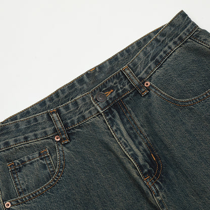 Dark Grey Straight-Leg Ripped Jeans PinkLimes Trending Streetwear