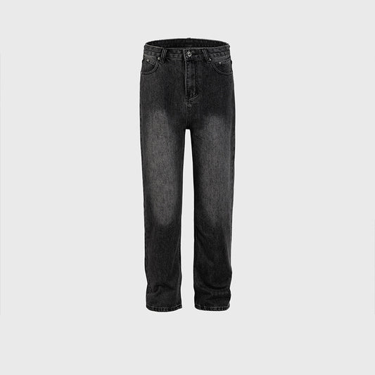 Black Washed Straight-Leg Jeans PinkLimes Trending Streetwear