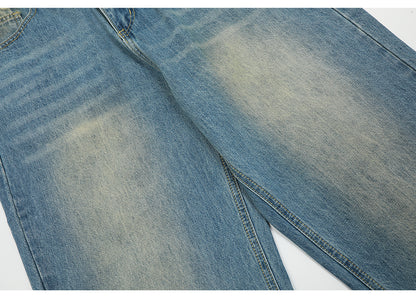 Straight-Leg Blue Denim Jeans PinkLimes Trending Streetwear