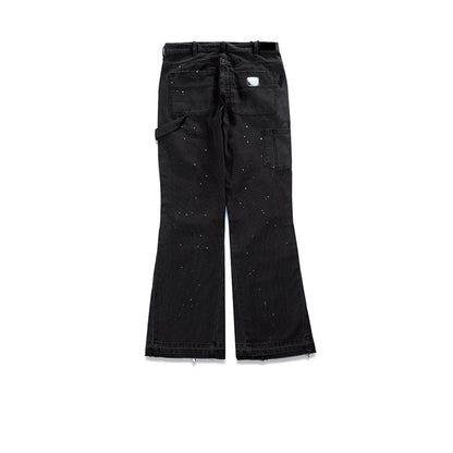 Unisex Flared Tooling Cat Whisker Jeans PinkLimes Trending Streetwear