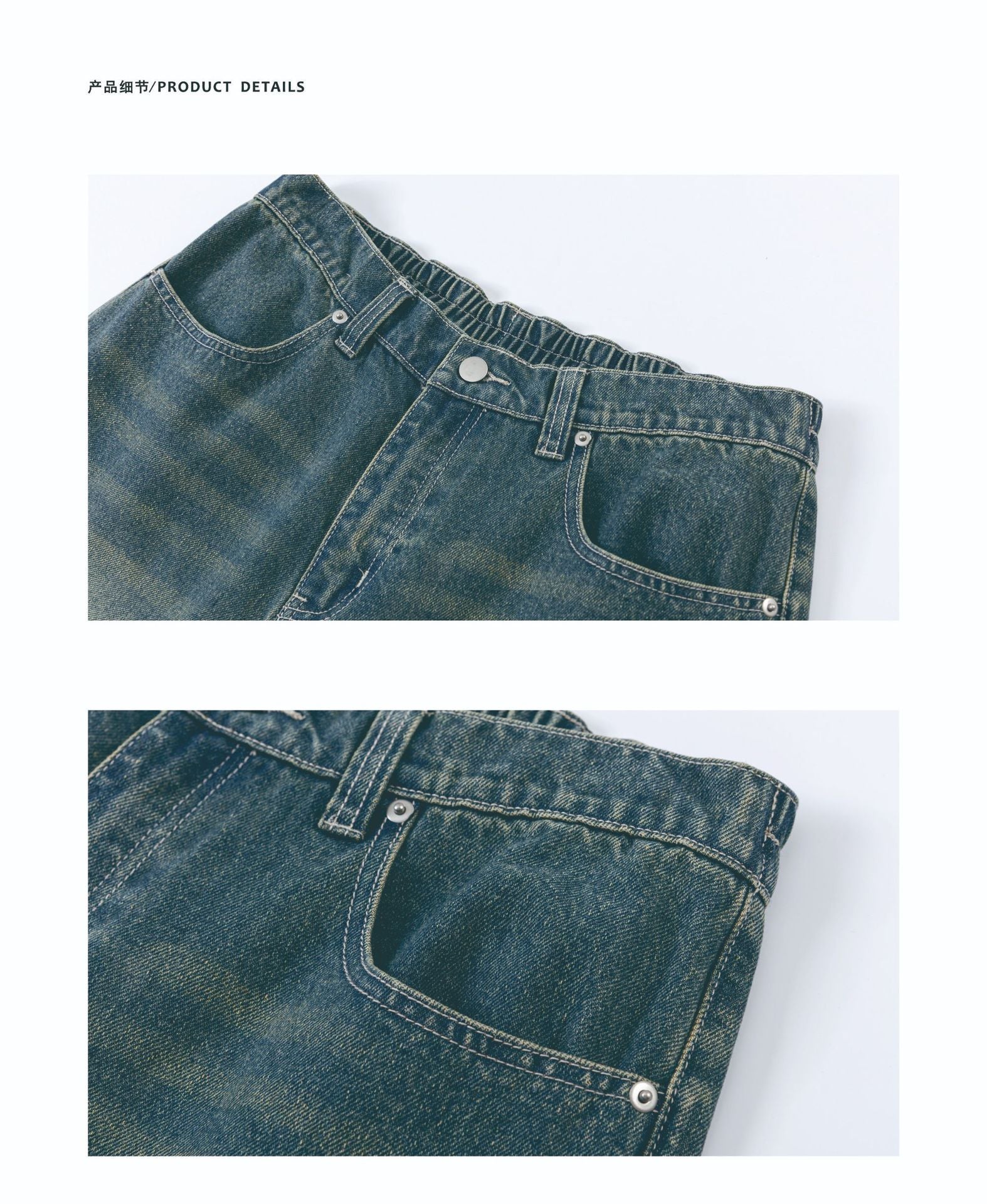 Vintage Washed Baggy Jeans with Ripped Edge PinkLimes Trending Streetwear