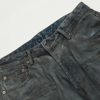 Distressed Loose Dark Blue Denim Jeans PinkLimes Trending Streetwear
