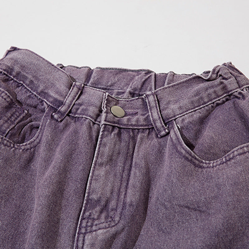 Basic Girl Flared Purple Jeans PinkLimes Trending Streetwear