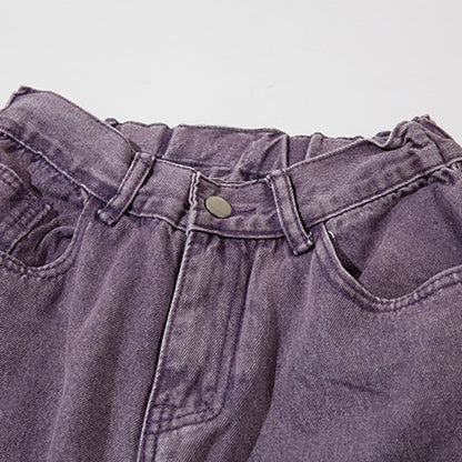 Basic Girl Flared Purple Jeans PinkLimes Trending Streetwear