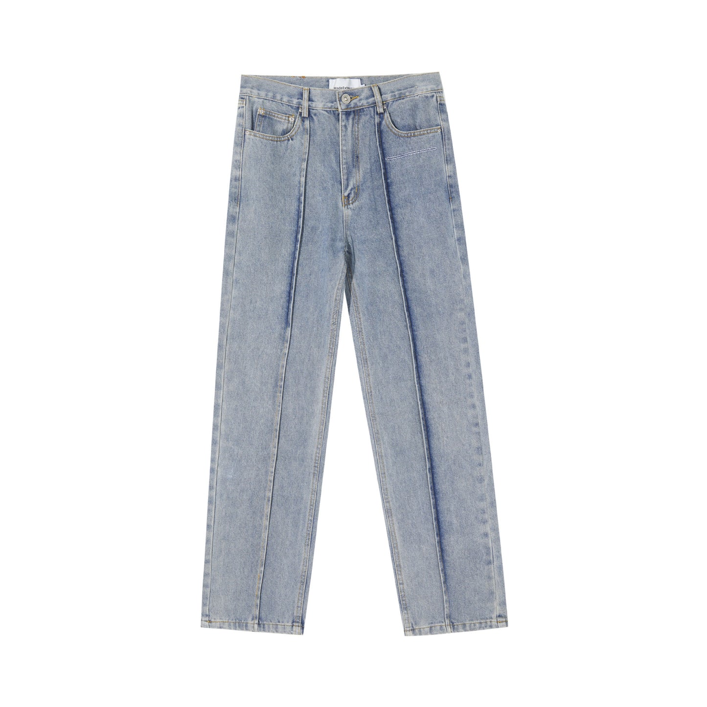 MADEEXTREME Washed Straight Jeans Blue PinkLimes Trending Streetwear