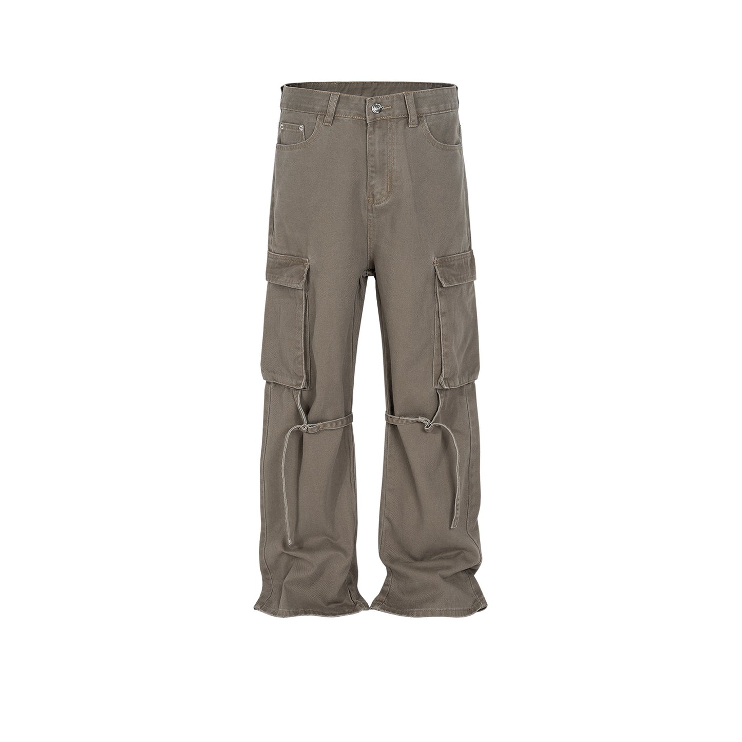 Washed Unisex Pleated Belted Jeans PinkLimes Trending Streetwear