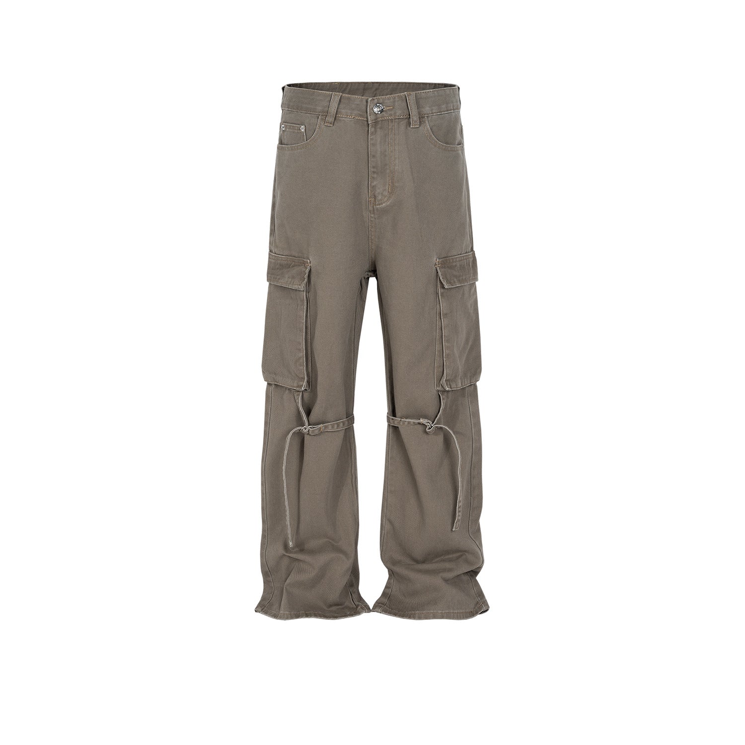 Washed Unisex Pleated Belted Jeans PinkLimes Trending Streetwear