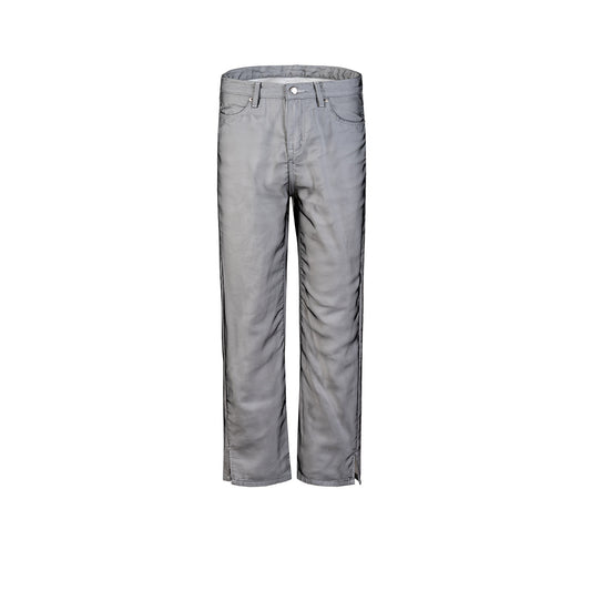 Unisex Mesh Slit Urban Street Jeans PinkLimes Trending Streetwear