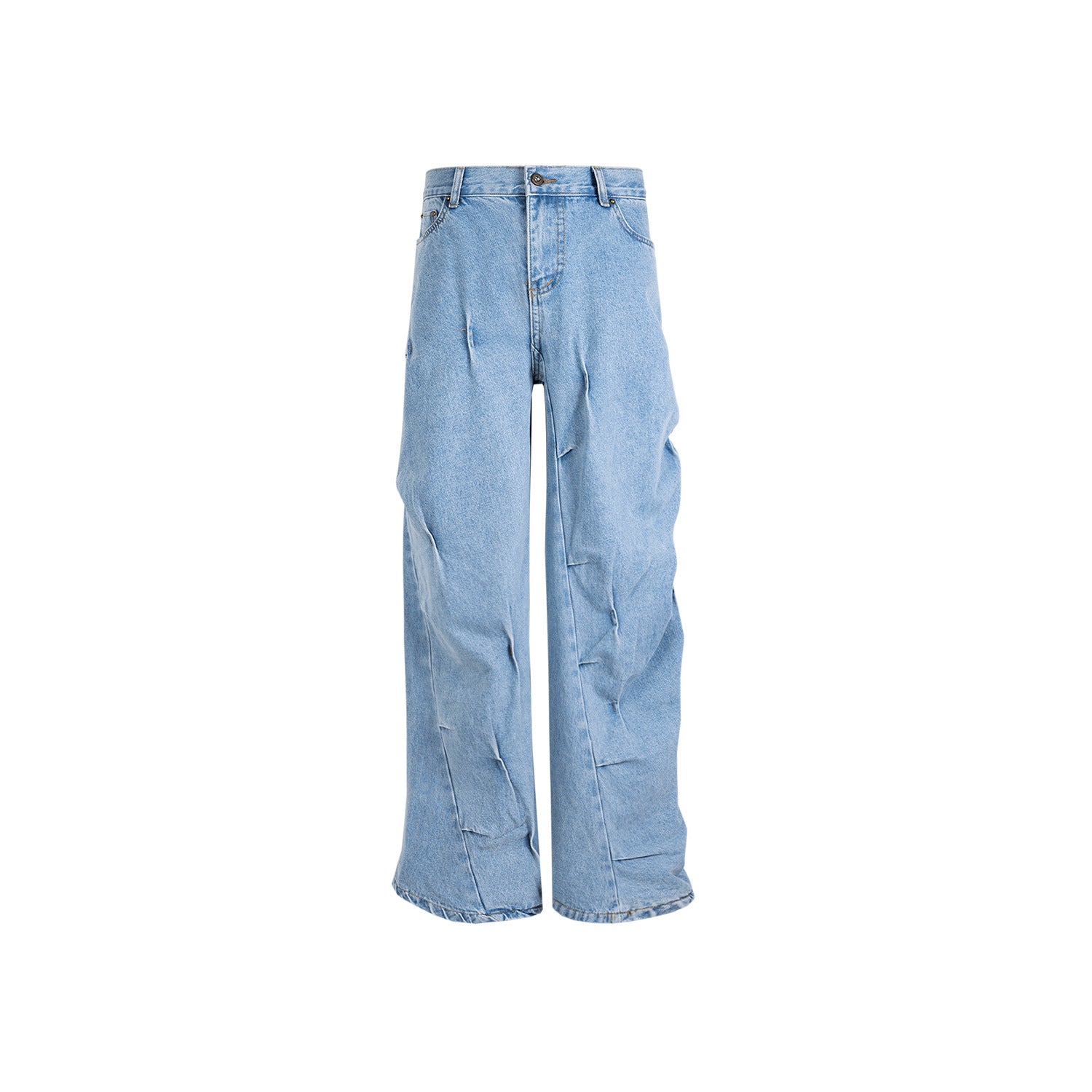 Unisex Washed Blue Twisted Straight Jeans Blue PinkLimes Trending Streetwear