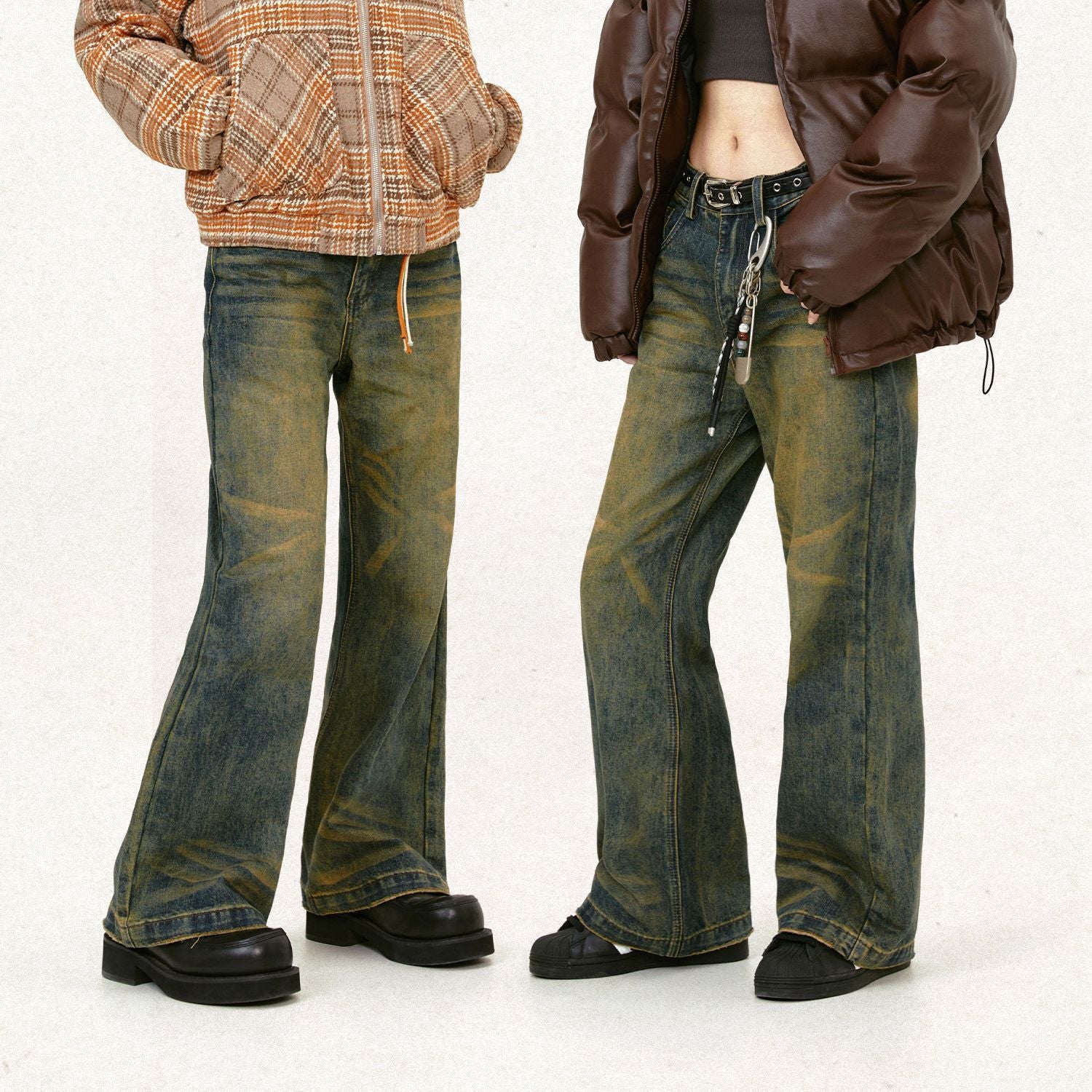 MADEEXTREME Yellow Washed Street Jeans PinkLimes Trending Streetwear