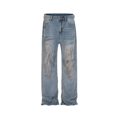 Unisex Splash Paint Wide-Leg Jeans PinkLimes Trending Streetwear