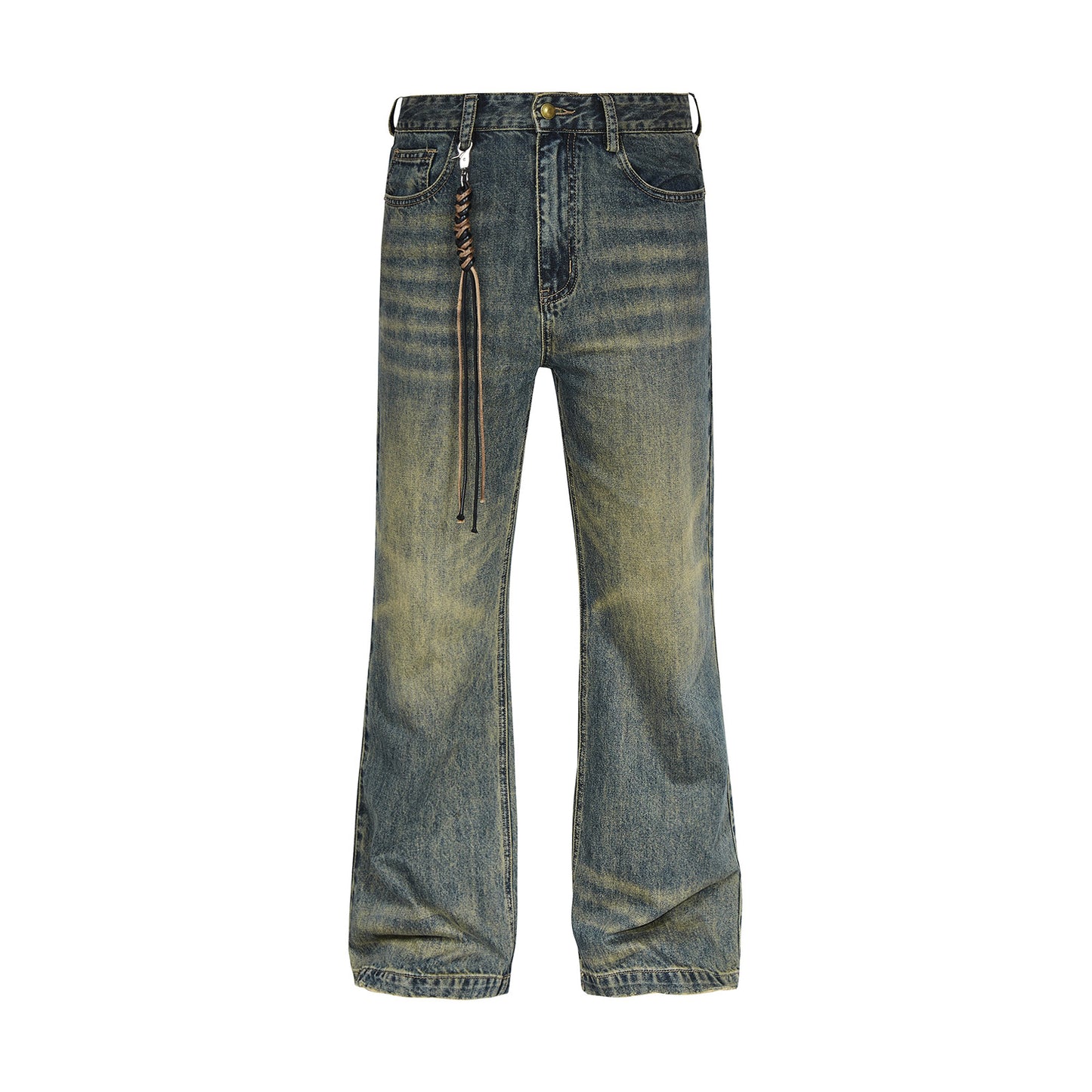 MADEEXTREME Yellow Washed Street Jeans Navy Blue PinkLimes Trending Streetwear