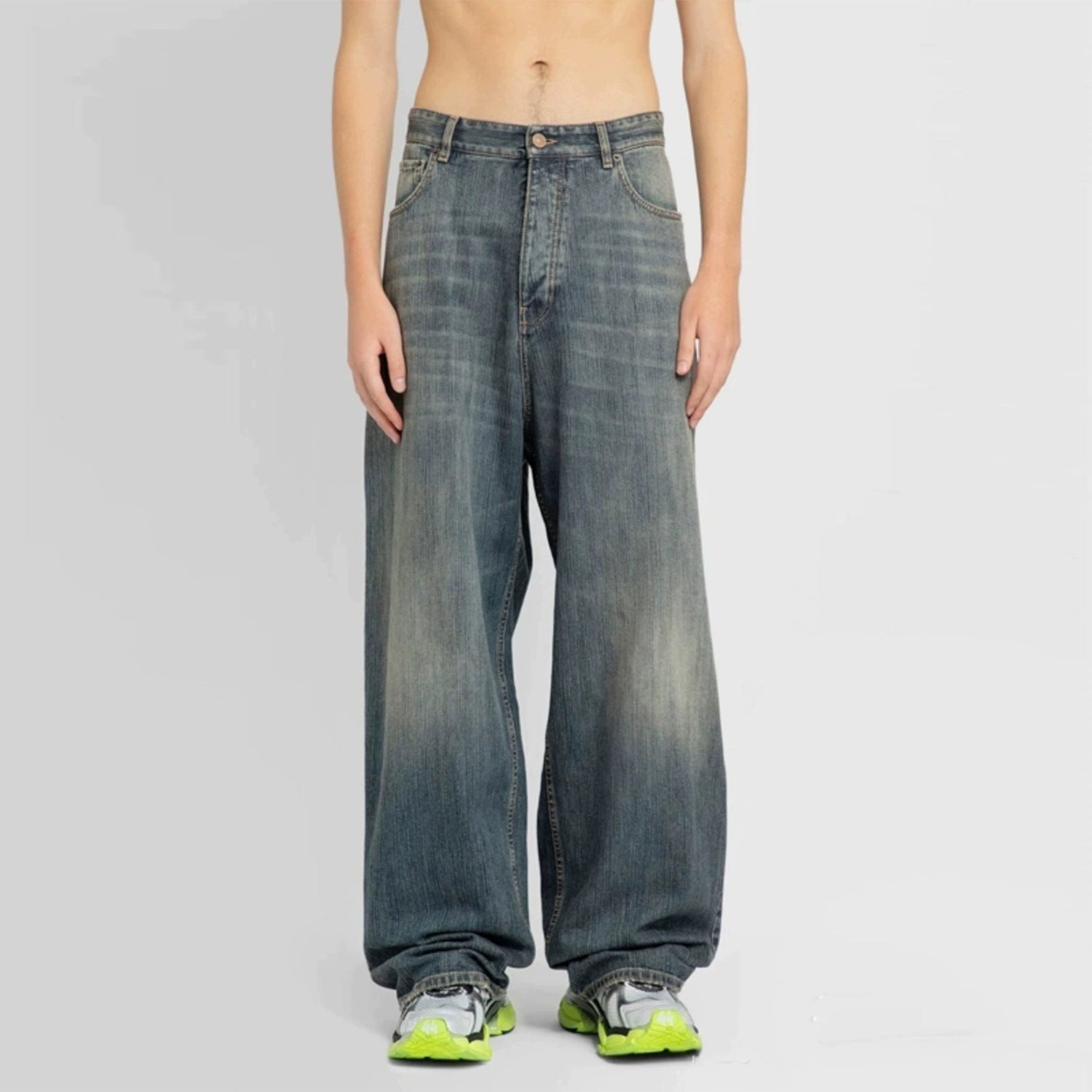 Unisex Clay Dyed Blue Jeans PinkLimes Trending Streetwear