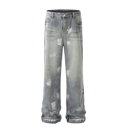 Punk Splash Ink Painted Ripped Jeans Blue PinkLimes Trending Streetwear
