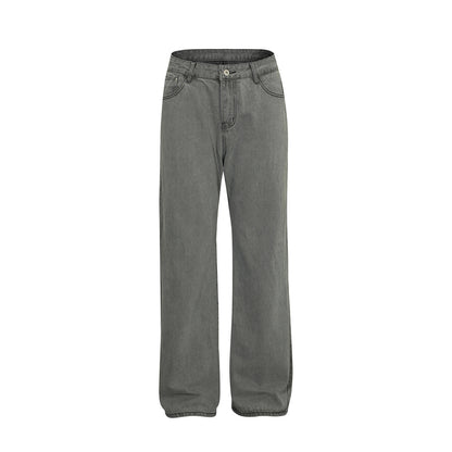 Washed Old Denim Wide Leg Jeans Grey PinkLimes Trending Streetwear