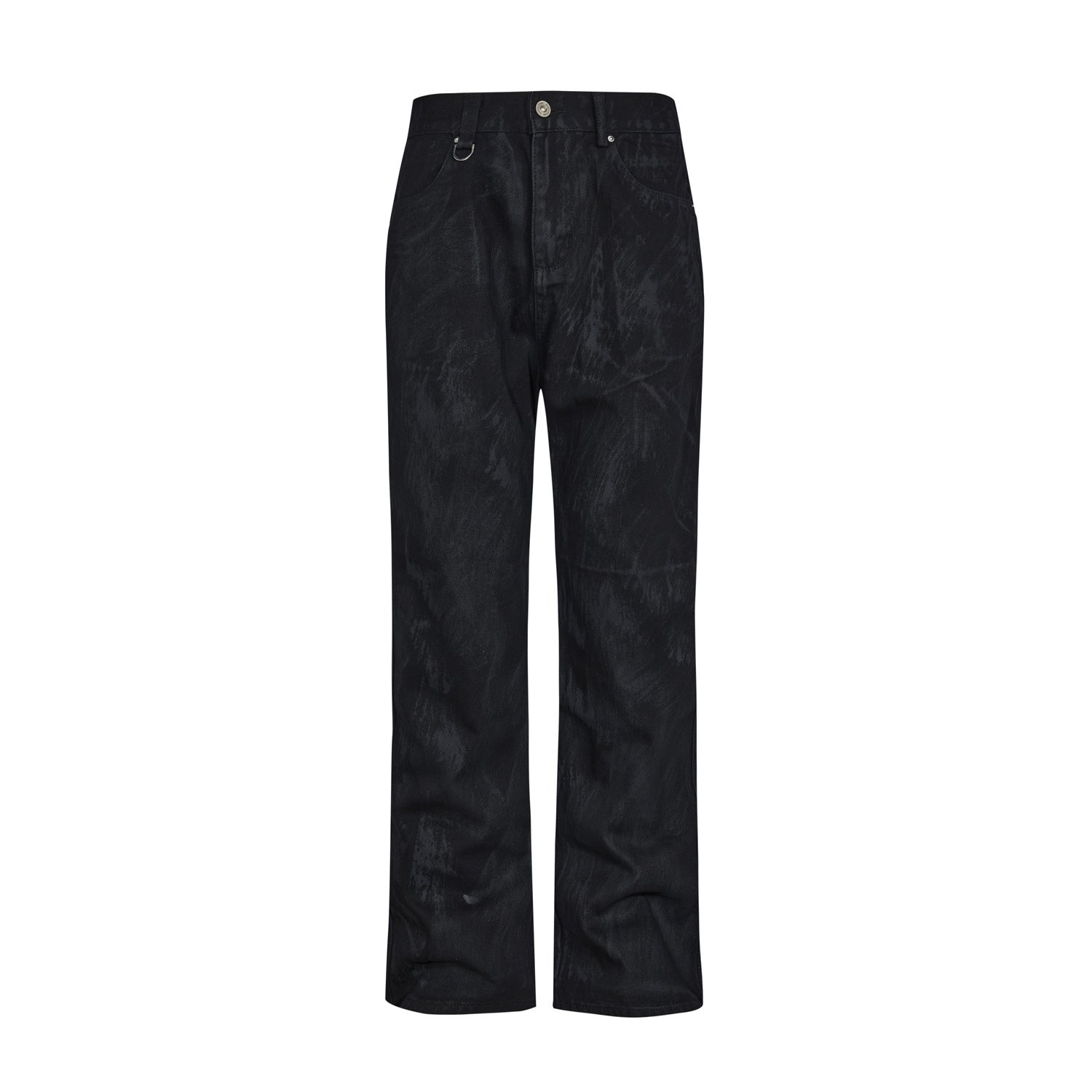 DirtyFit Hand Brush Straight Jeans Black PinkLimes Trending Streetwear