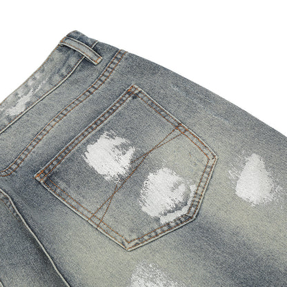 Punk Splash Ink Painted Ripped Jeans PinkLimes Trending Streetwear