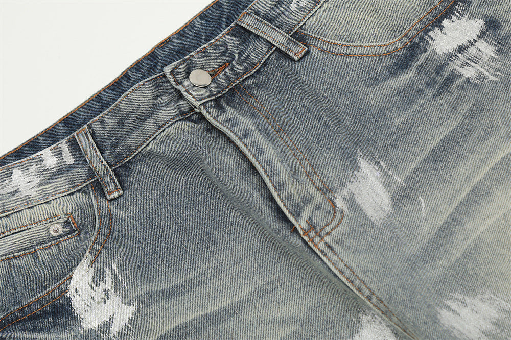 Punk Splash Ink Painted Ripped Jeans PinkLimes Trending Streetwear